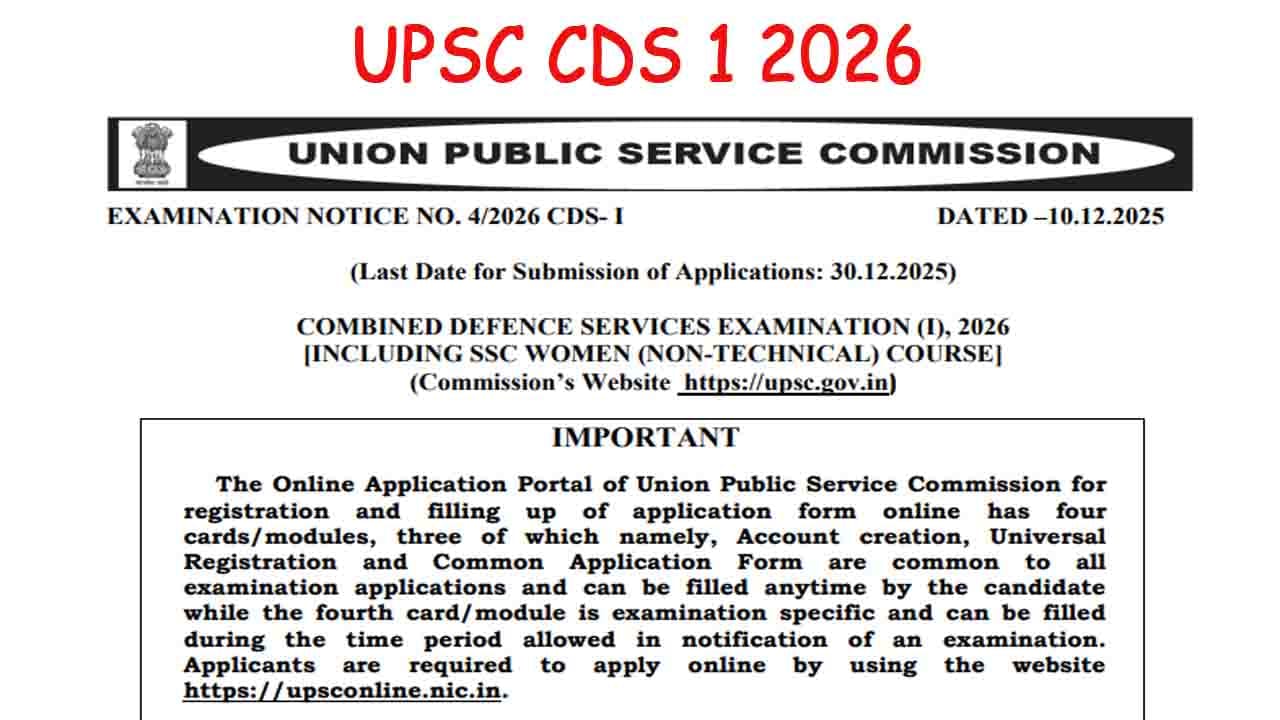 UPSC CDS 1 2026