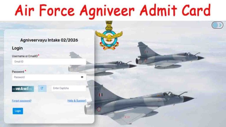 Air Force Agniveer Admit Card 022026