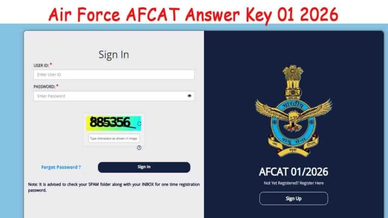 Air Force AFCAT Answer Key 01 2026