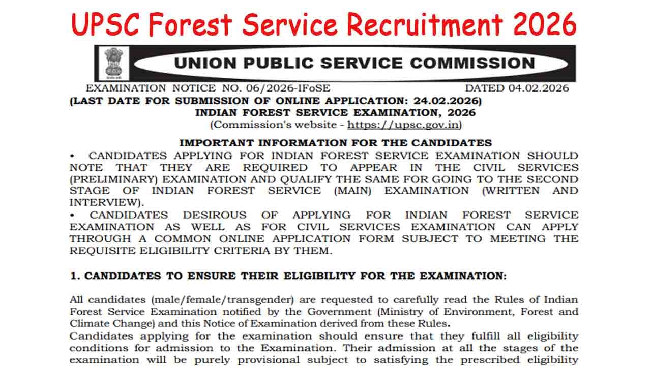 UPSC Forest Service Recruitment 2026