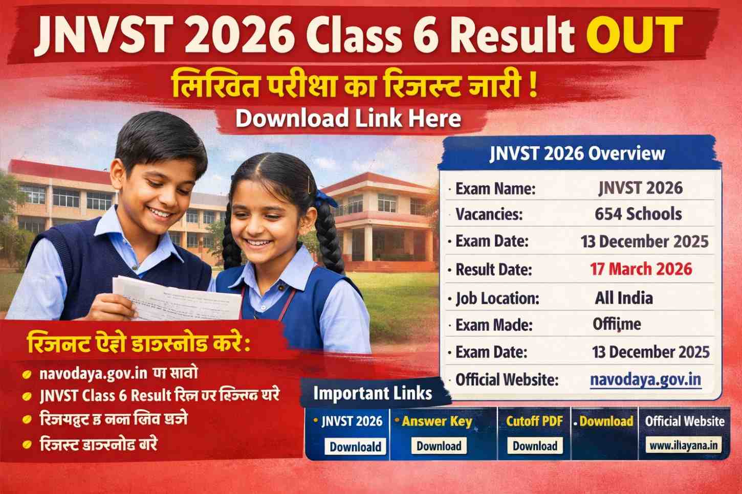 NVS Class 6th Result 2026