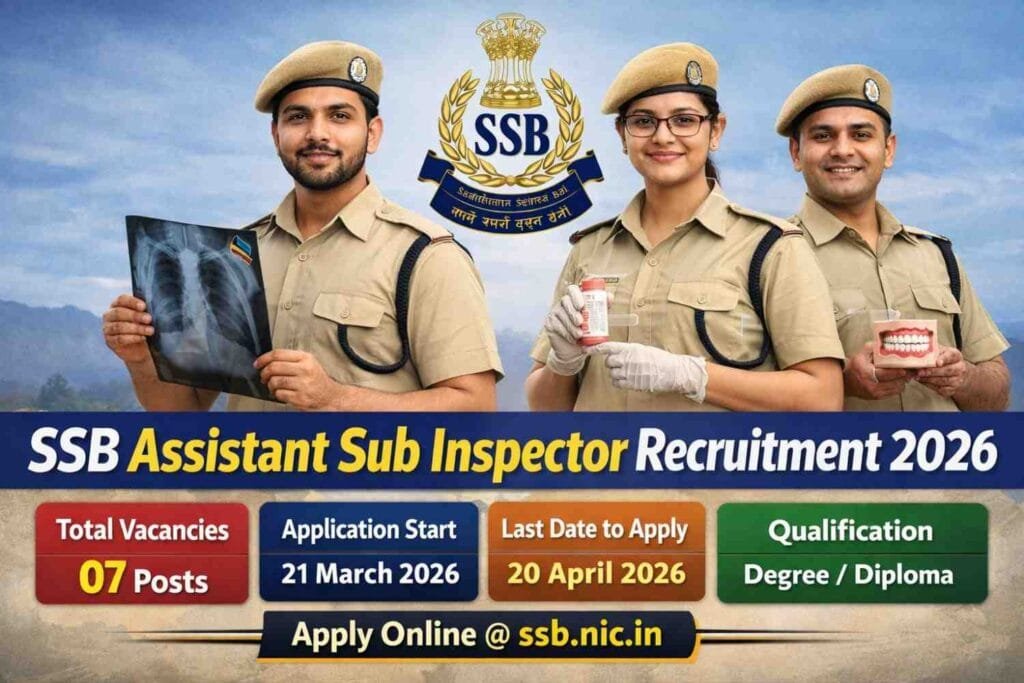 SSB Assistant Sub Inspector Recruitment 2026: सशस्त्र सीमा बल असिस्टेंट ...
