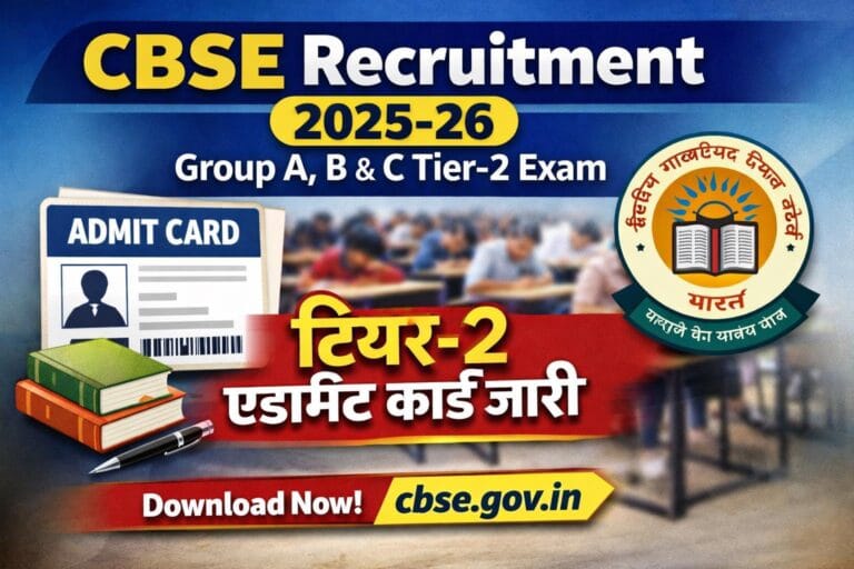 CBSE Group A B C Admit Card 2026