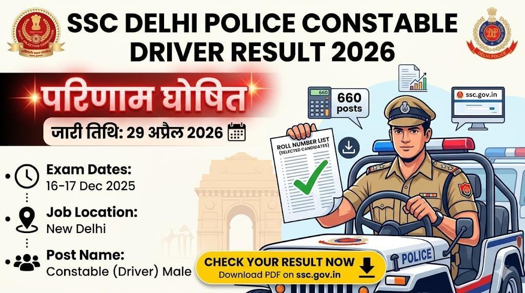 Delhi Police Constable Driver Result 2026