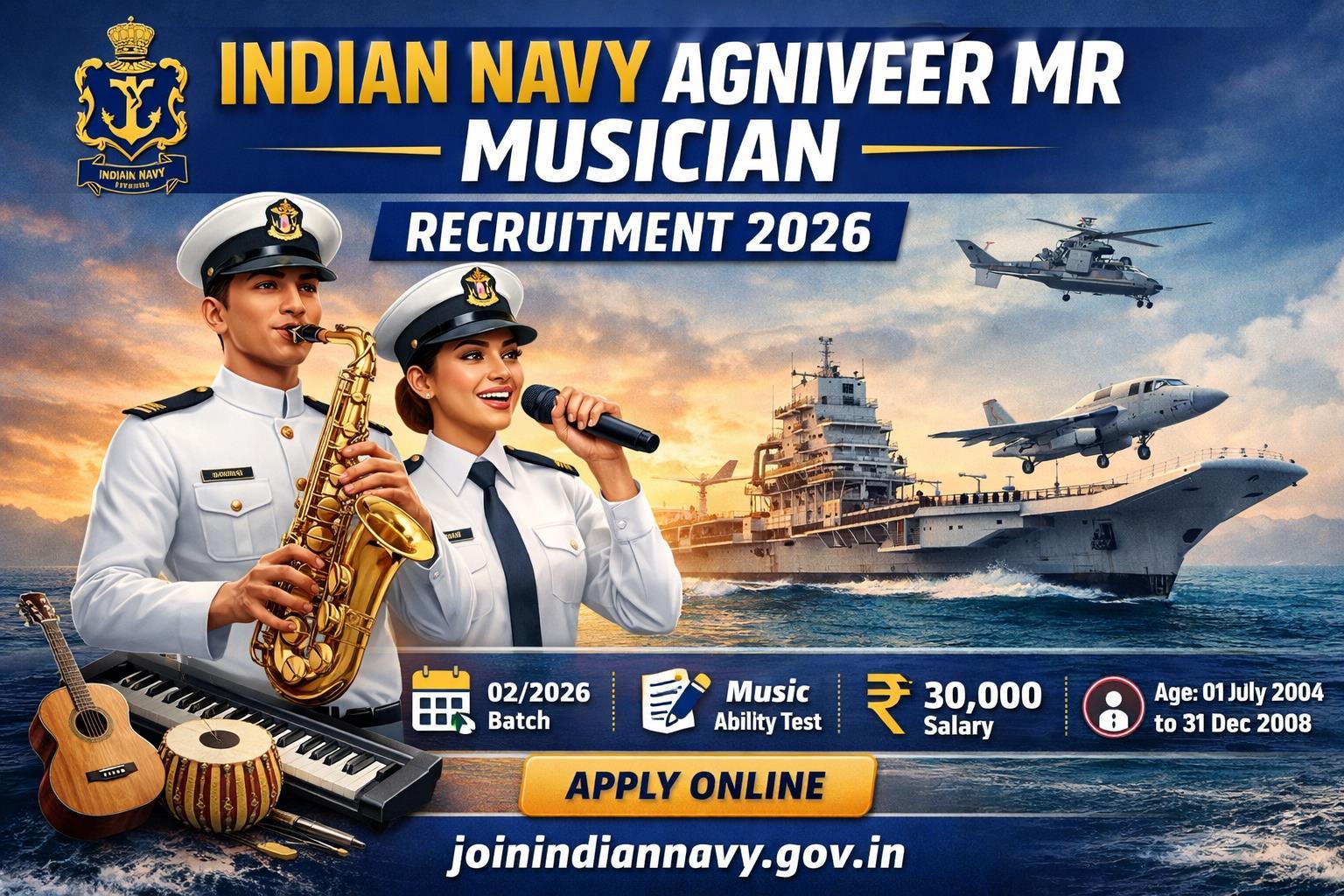 Indian Navy Agniveer MR Musician Recruitment 02/2026