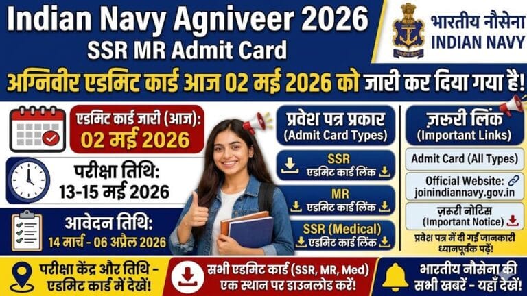 Indian Navy Agniveer SSR MR Admit Card 2026