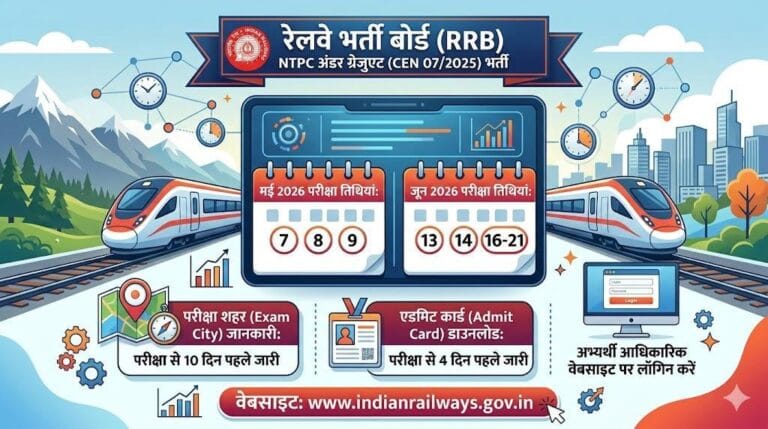 RRB NTPC Under Graduate Exam Date 2026