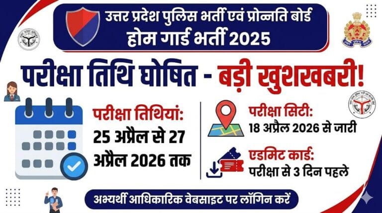 UP Home Guard Exam City 2026