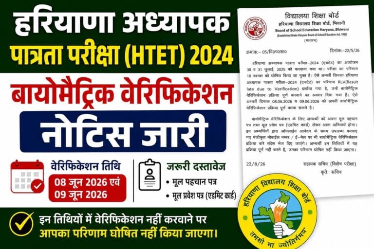 HTET 2024 Biometric Verification