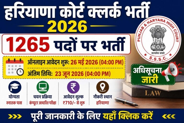 Haryana Court Clerk Recruitment 2026