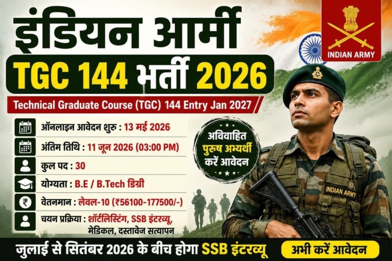 Indian Army TGC 144 Recruitment 2026