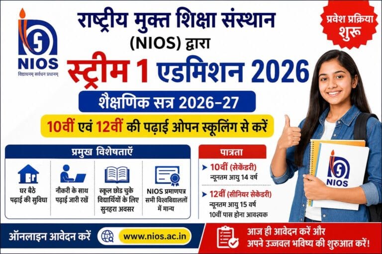 NIOS Stream 1 Admission 2026