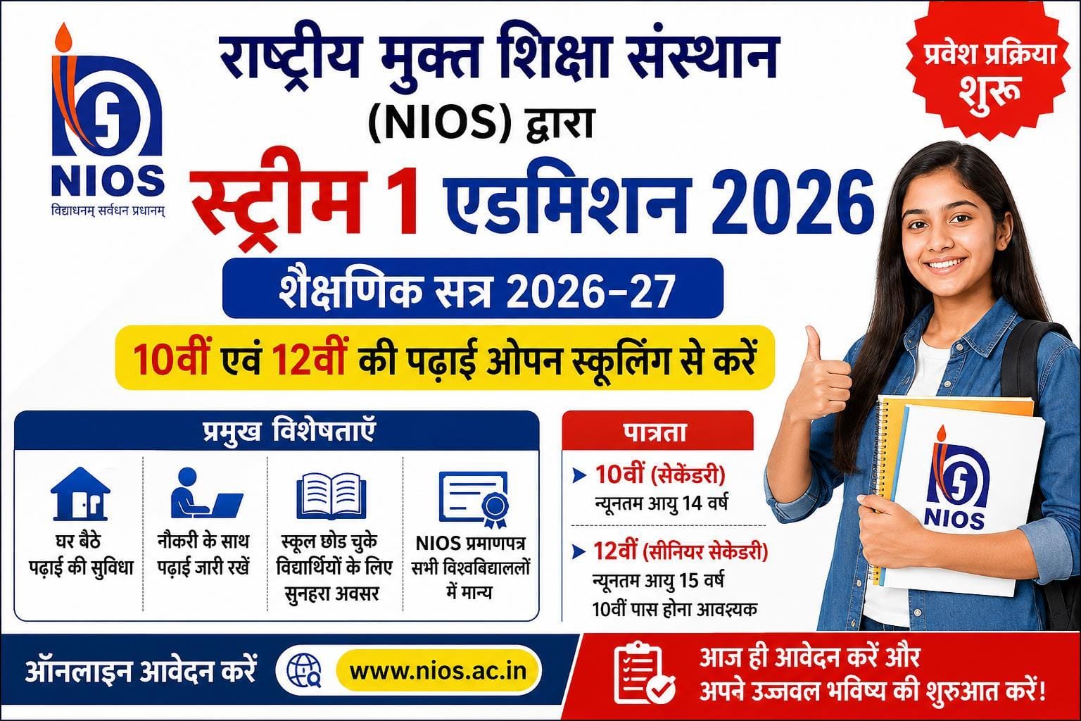 NIOS Stream 1 Admission 2026