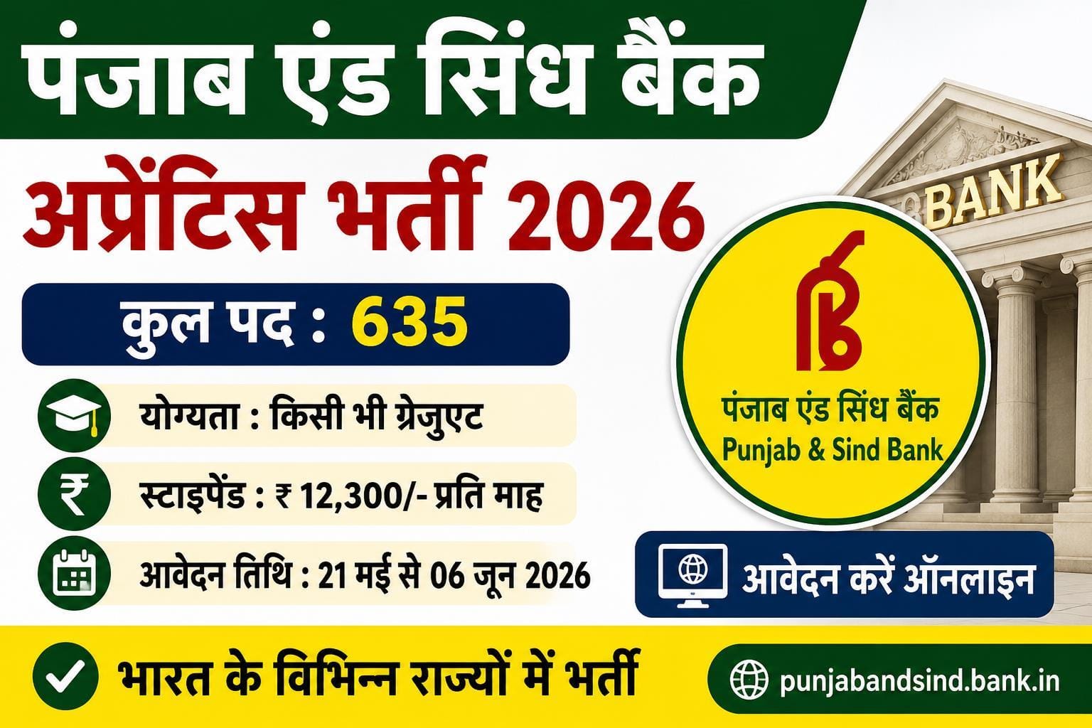 Punjab and Sind Bank Apprentice Recruitment 2026