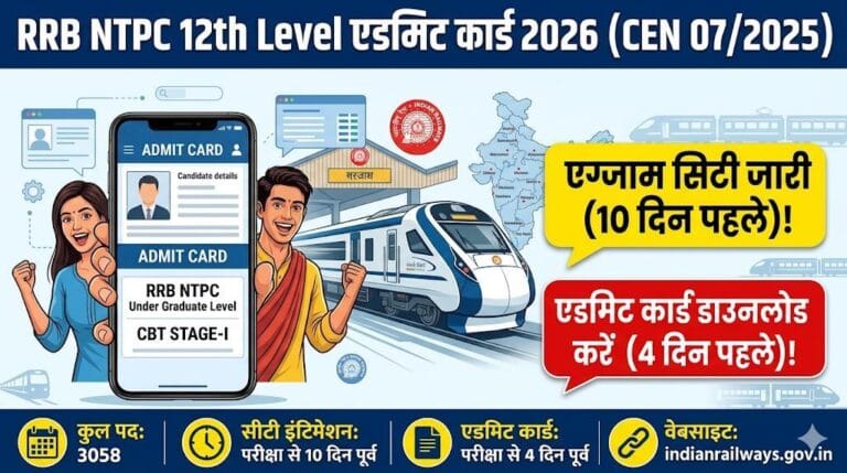 RRB NTPC 12th Level Admit Card 2026