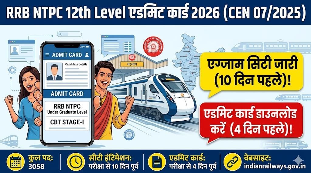 RRB NTPC 12th Level Admit Card 2026