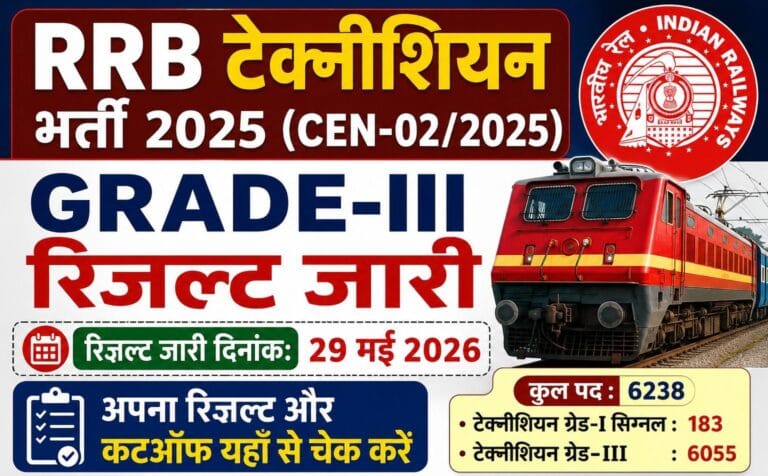 RRB Technician Grade 3 Result 2026