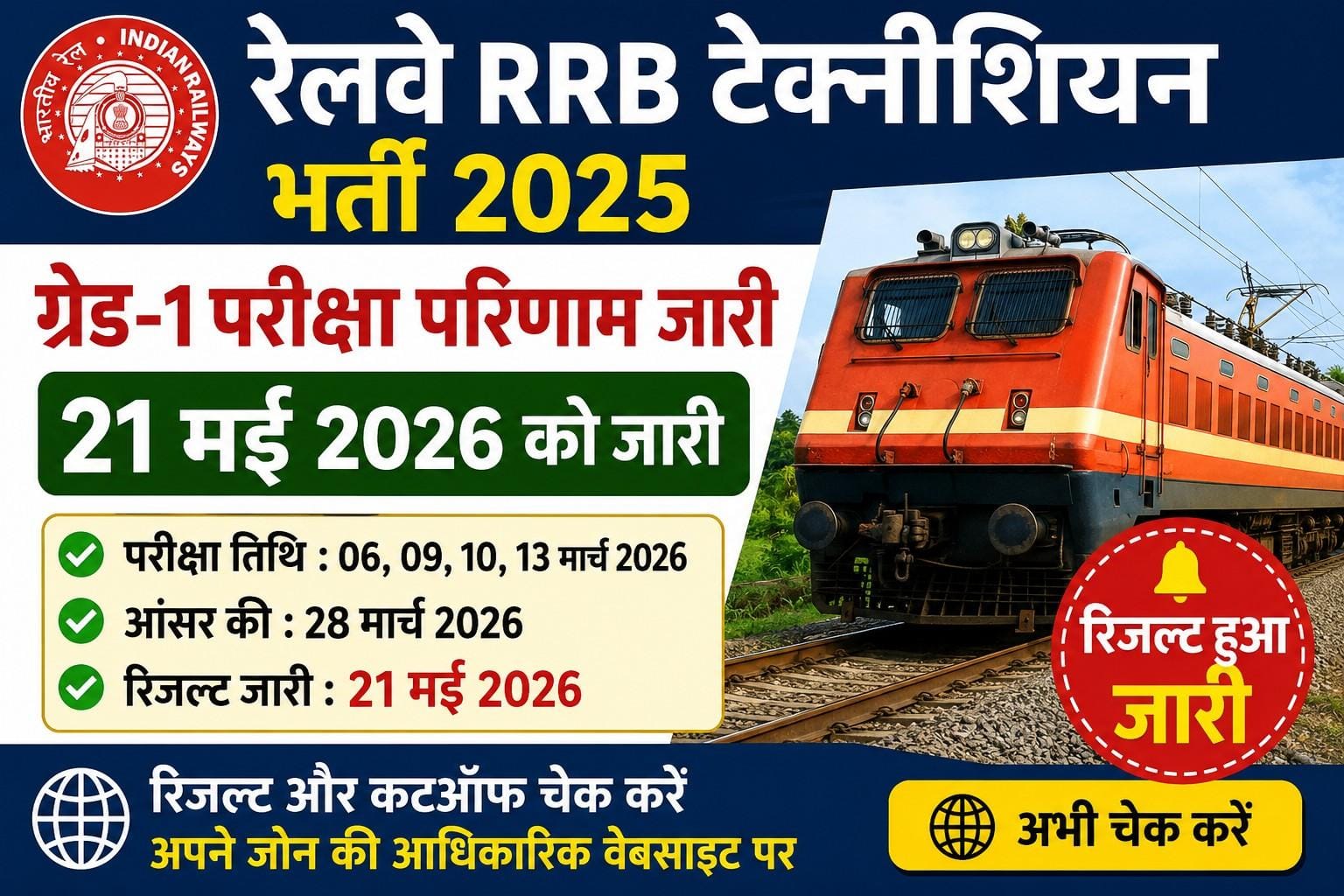 RRB Technician Result 2026