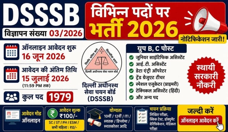 DSSSB Recruitment Advt 03/2026