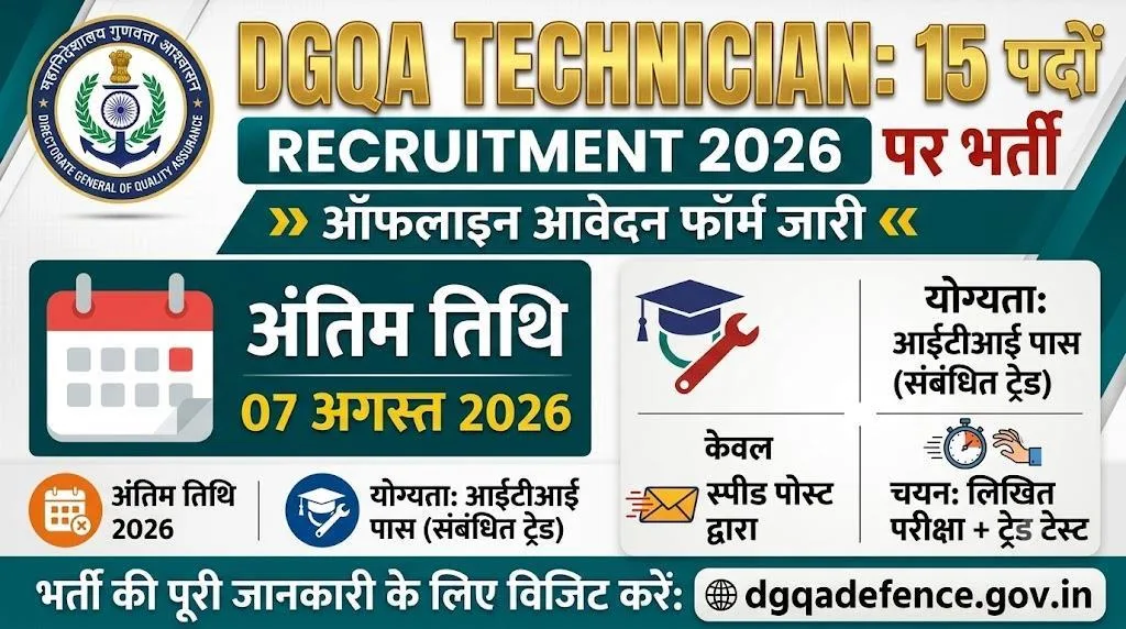 DGQA Technician Recruitment 2026