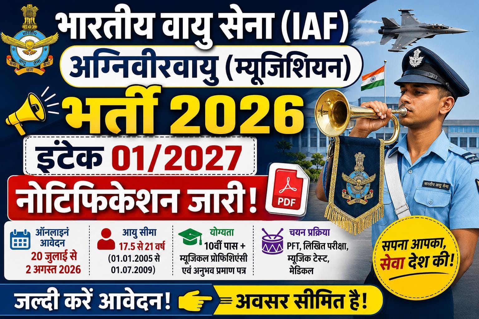 IAF Agniveervayu Musician Recruitment 01/2027