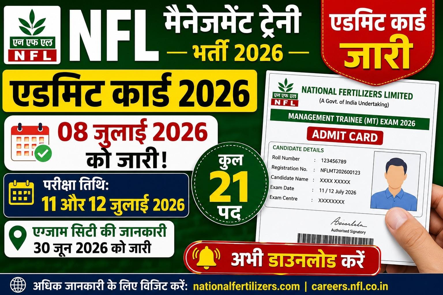 NFL Management Trainee Admit Card 2026