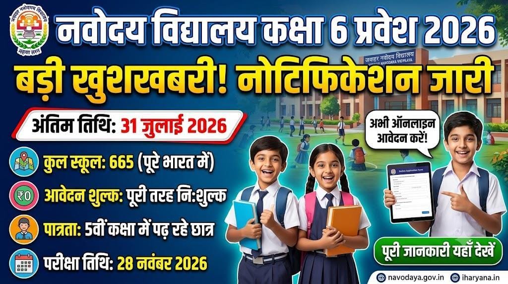 NVS Class 6th Admission 2027