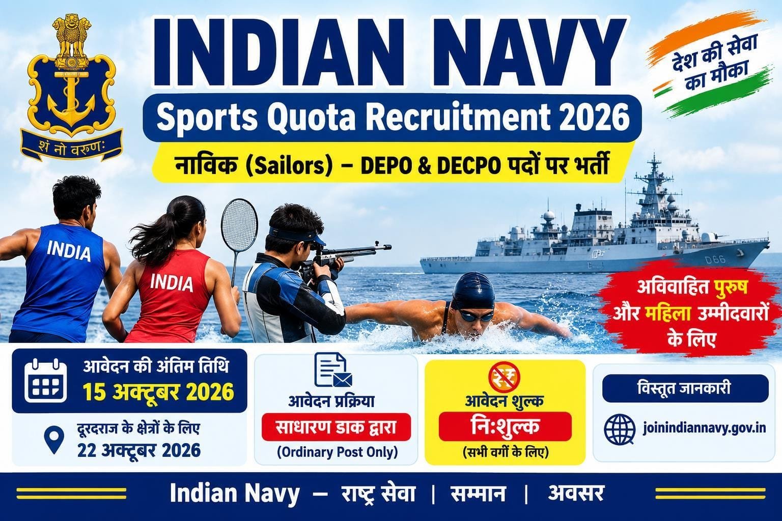 Indian Navy Sports Quota Recruitment 2026
