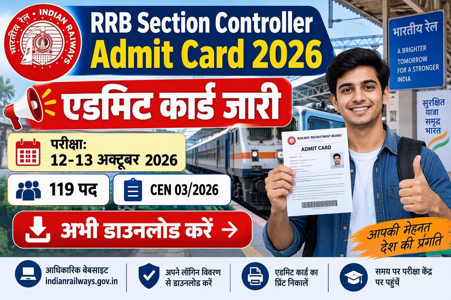 RRB Section Controller Admit Card 2026