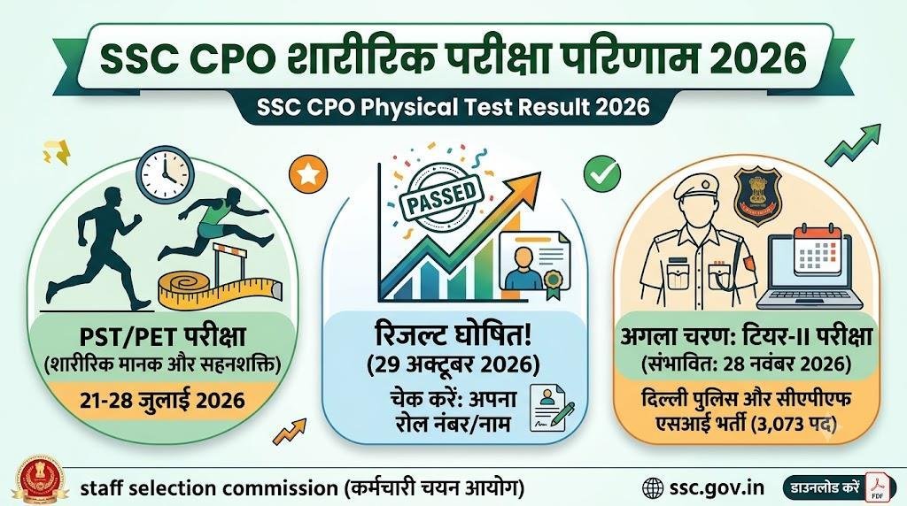 SSC CPO Physical Test Result 2026
